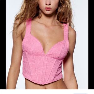 Zara Textured Corset Top NWT